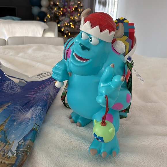 Disney Christmas Santa Sully and Mike Holliday Popcorn Bucket - Picture 2 of 7
